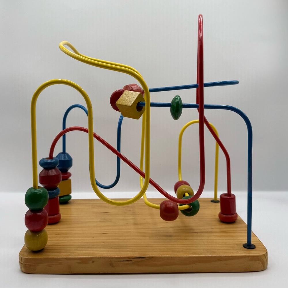 Maxim "Bead Traveler" Children's Colorful Wood Toy Rollercoaster Bead Maze